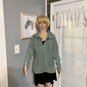 Eddie Bauer Fleece Full Zip‎ Mock Neck Top Jacket SZ SM NWT